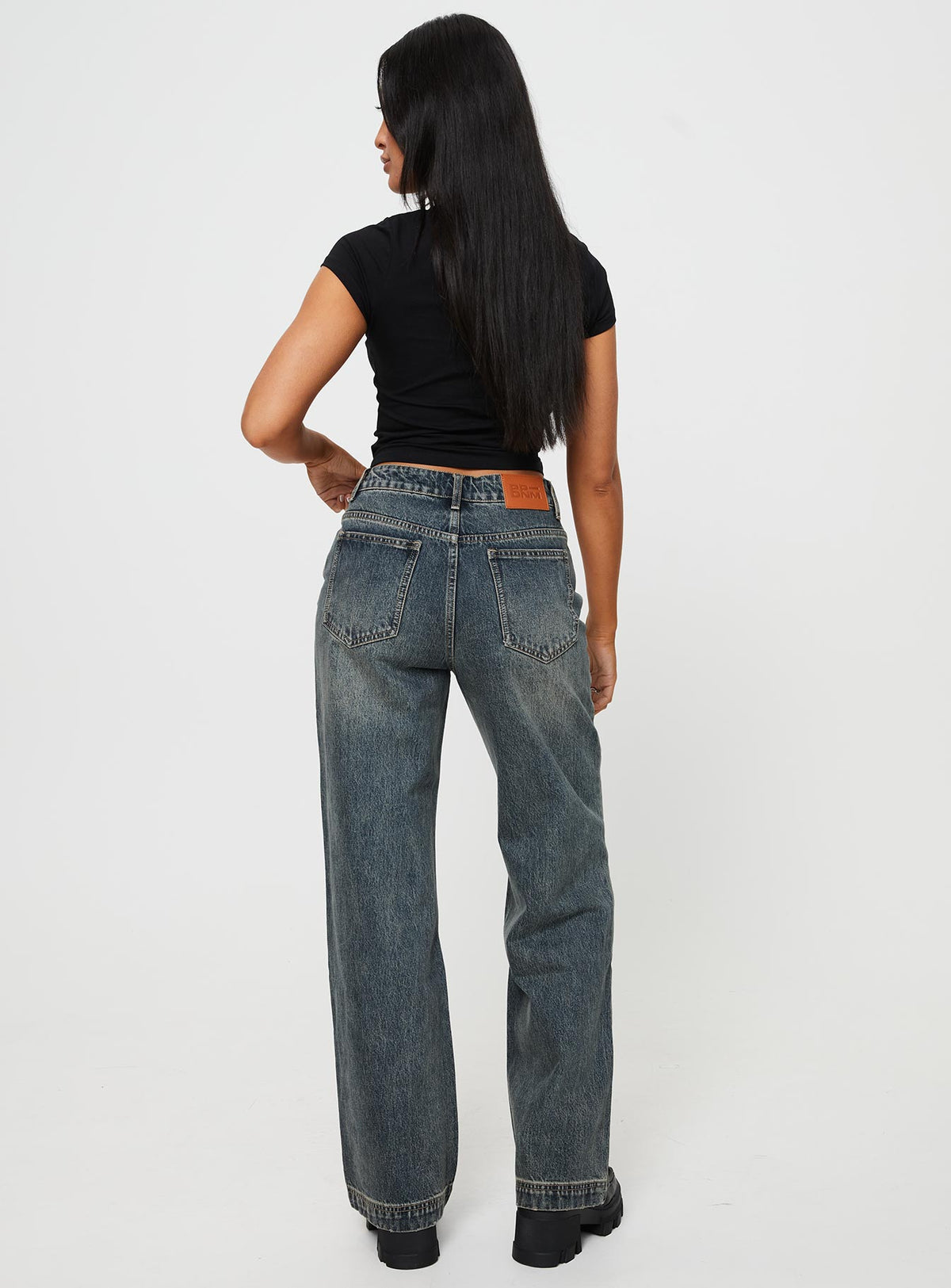 Betley High Rise Wide Leg Jeans Vintage Wash Denim
