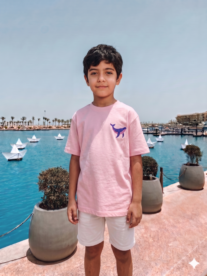 Blue & Pink Whale- T-shirt Oversize (Kids Unisex)