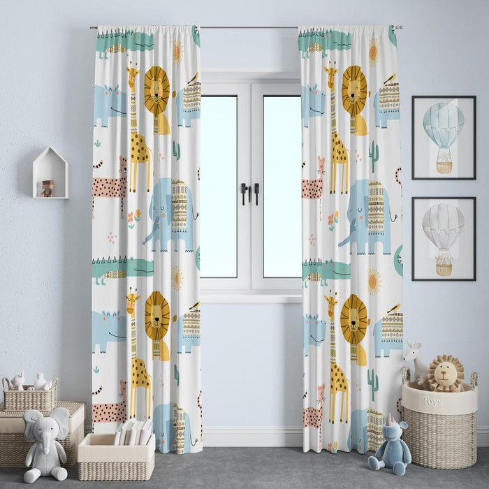 Kids Curtains Blackout Jungle Animals, Nursery Curtains Neutral | Pippa + June