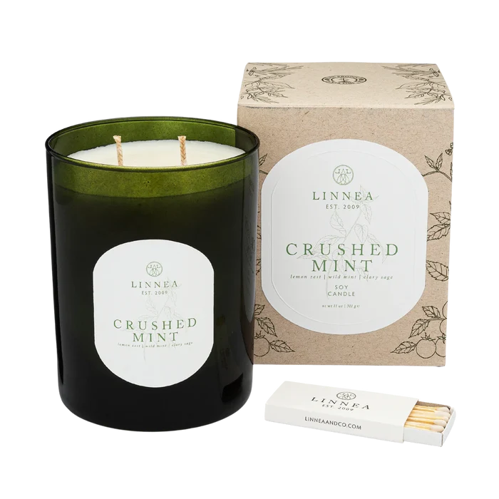 Linnea Crushed Mint Large 2-Wick Candle (11 oz)