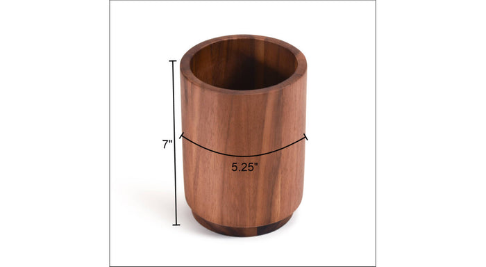 Medium Acacia Lazy Susan Utensil Holder