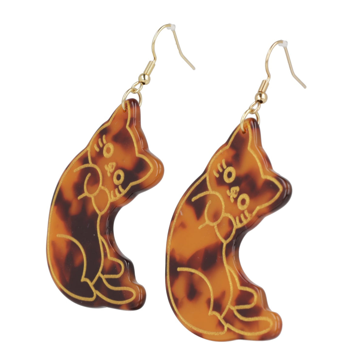 Purr-fectly Adorable Tortie Cat Earrings