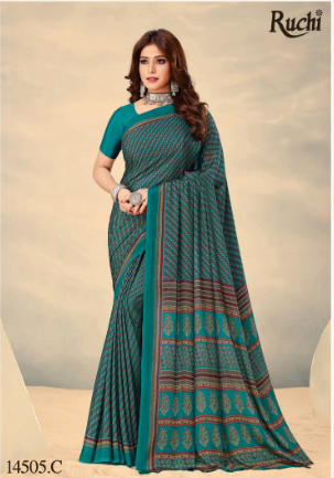 Saree Sari Luxury Premium American Crape Georgette Design - 14505.C