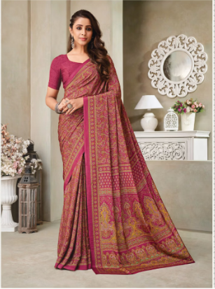 Saree Sari Luxury Premium American Crape Georgette Design - 21701*A