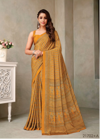 Saree Sari Luxury Premium American Crape Georgette Design - 21702*A