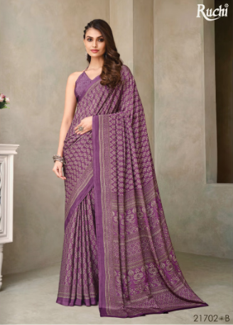Saree Sari Luxury Premium American Crape Georgette Design - 21702*B