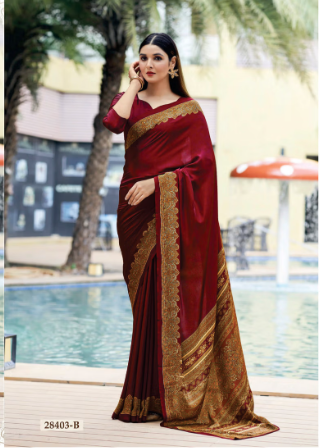 Saree Sari Luxury Premium American Crape Georgette Design - 28403-B