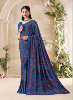 Saree Sari Luxury Premium American Crape Georgette Design - 34202 B