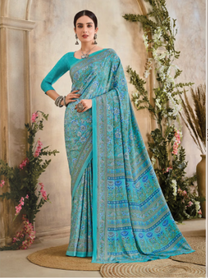 Saree Sari Luxury Premium American Crape Georgette Design - 34301 C