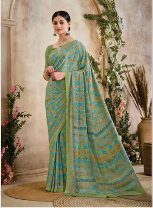 Saree Sari Luxury Premium American Crape Georgette Design - 34303 B