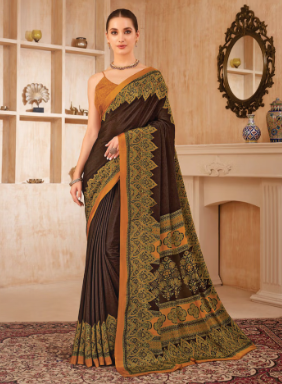 Saree Sari Luxury Premium American Crape Georgette Design - 37603-A