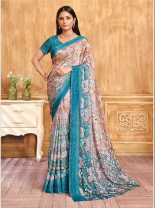 Saree Sari Luxury Premium American Crape Georgette Design - 38201-A