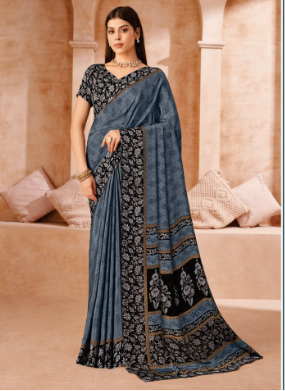 Saree Sari Luxury Premium American Crape Georgette Design - 41001-B