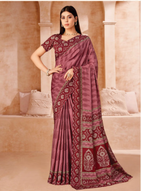Saree Sari Luxury Premium American Crape Georgette Design - 41002-D