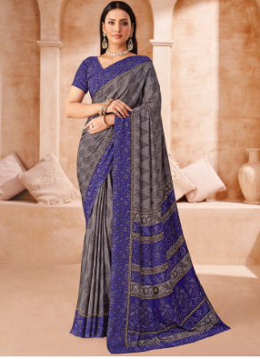 Saree Sari Luxury Premium American Crape Georgette Design - 41003-A