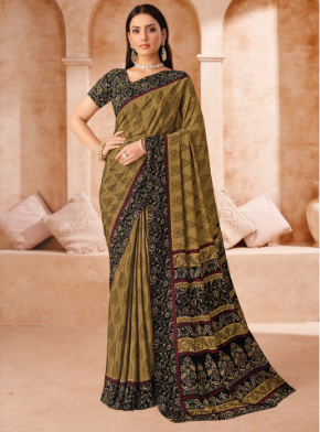 Saree Sari Luxury Premium American Crape Georgette Design - 41003-C