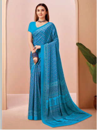Saree Sari Luxury Premium American Crape Georgette Design - 42504-A