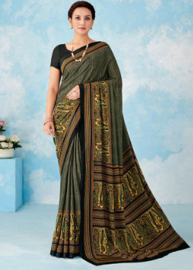 Saree Sari Luxury Premium American Crape Georgette Design - 43101-B