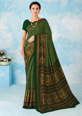 Saree Sari Luxury Premium American Crape Georgette Design - 43101-D