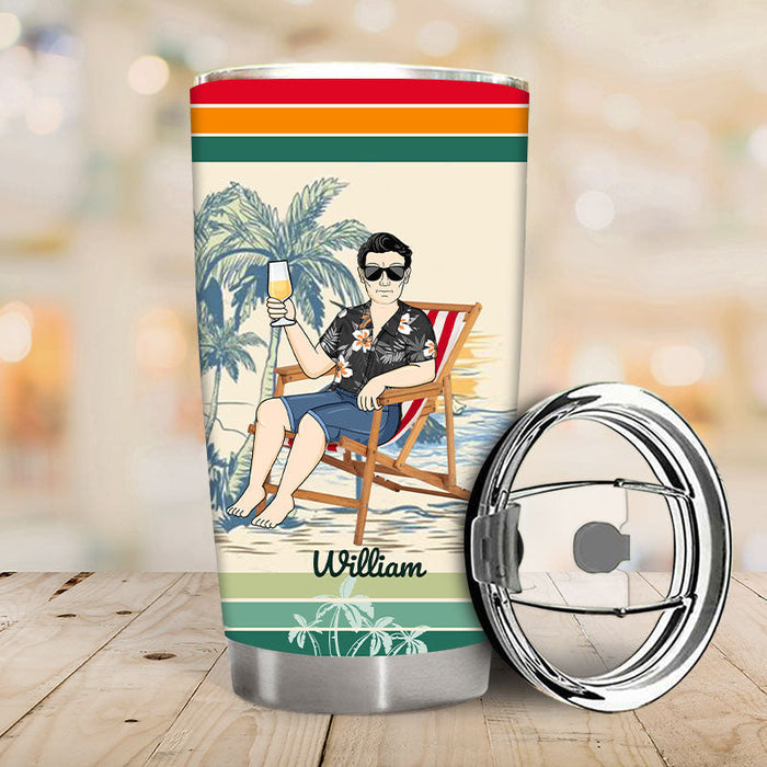 The Legend Has Retired Not My Problem Anymore - Pool Tumbler - Summer Vibe Gift Personalized Custom Tumbler