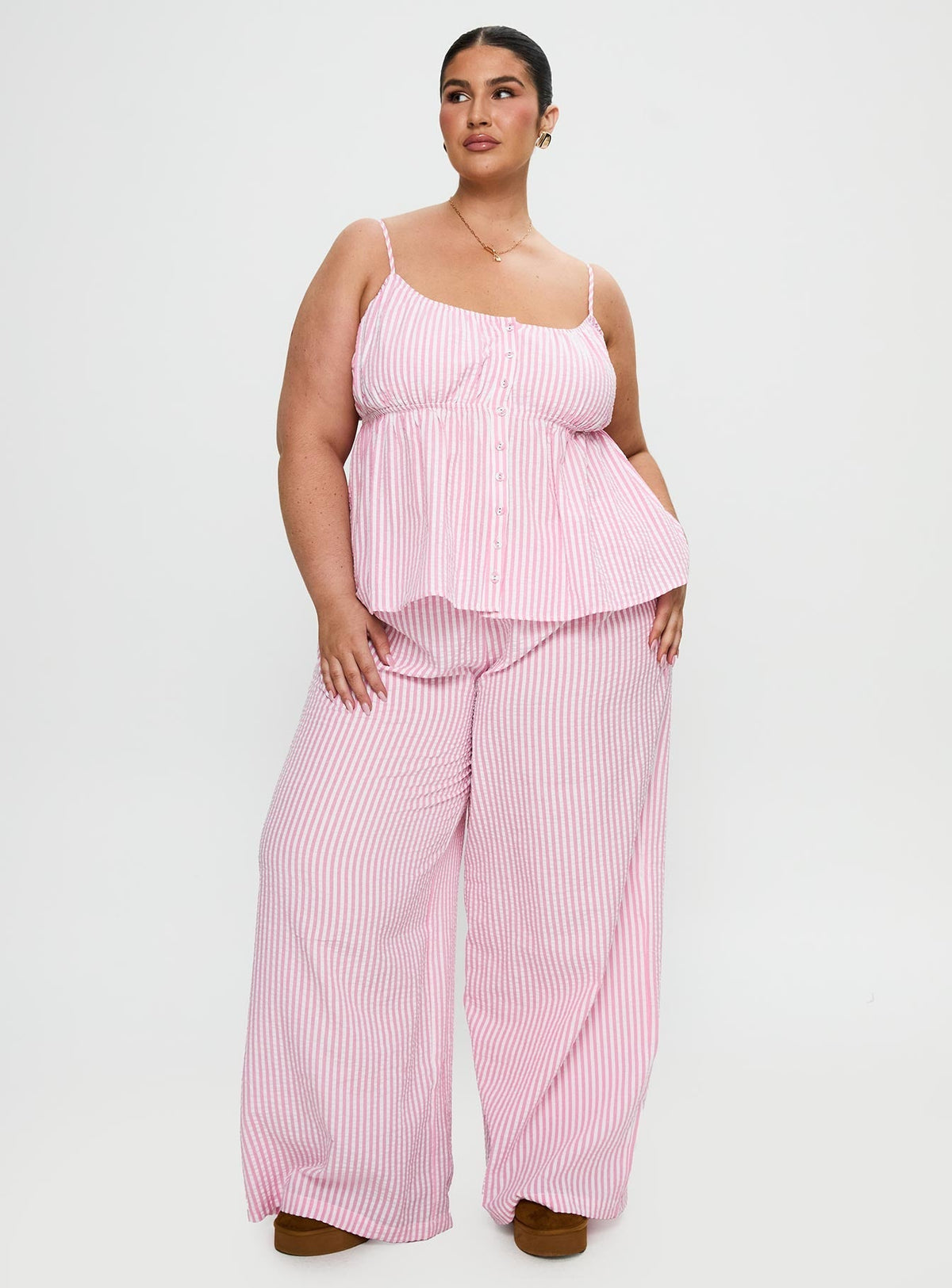 Cassini Set Pink Stripe Curve