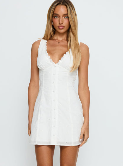 Blysse Broderie Anglais Mini Dress White