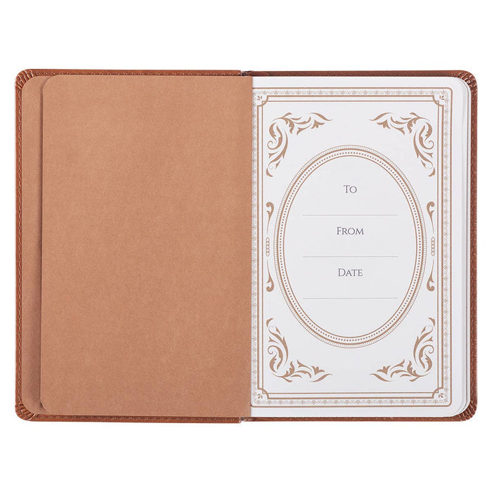 101 Devotions for Men  Tawny Brown Faux Leather Devotional -