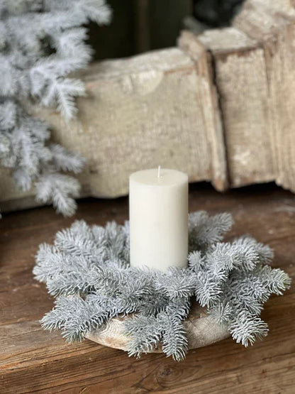 12” Snowy Sitka Candle Ring
