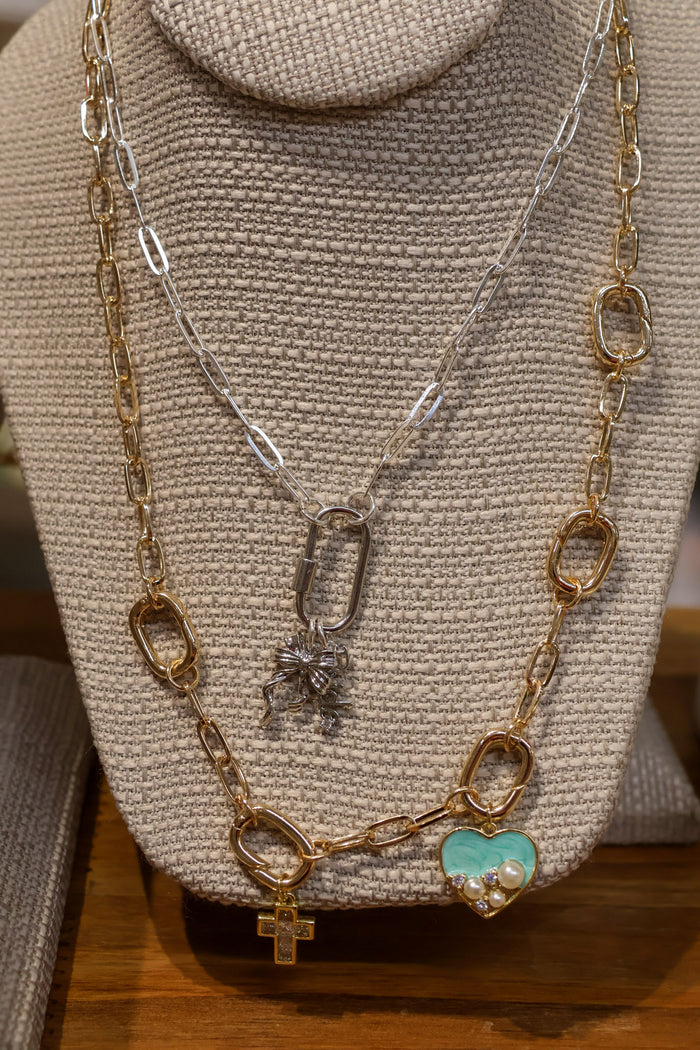 16" Silver Ashley Necklace with Carabiner