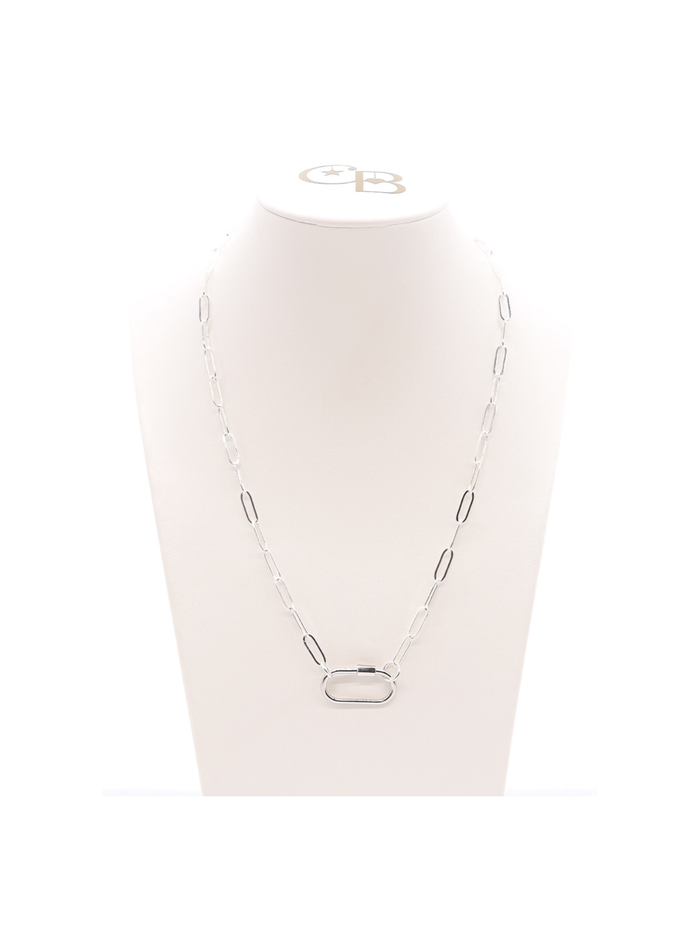 16" Silver Ashley Necklace with Carabiner
