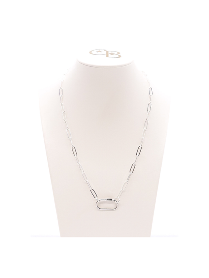16" Silver Ashley Necklace with Carabiner