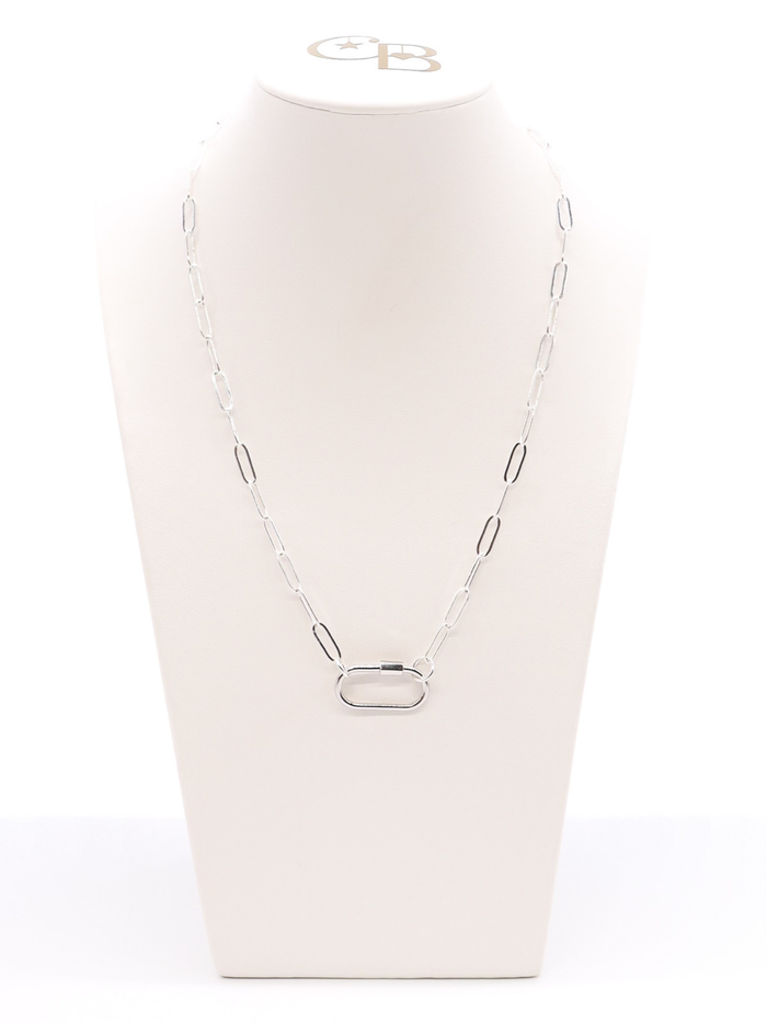 16" Silver Ashley Necklace with Carabiner