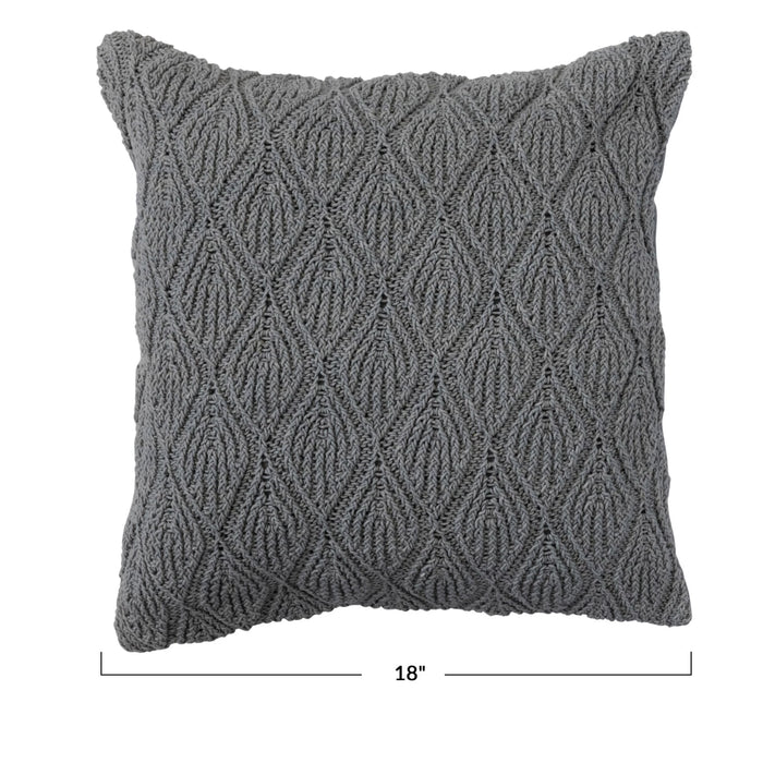 18" Handwoven Square Cotton Pillow
