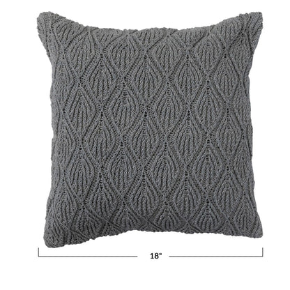 18" Handwoven Square Cotton Pillow
