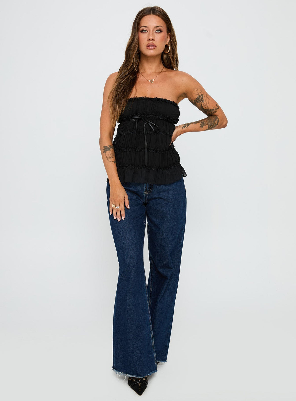 Avelina Strapless Top Black