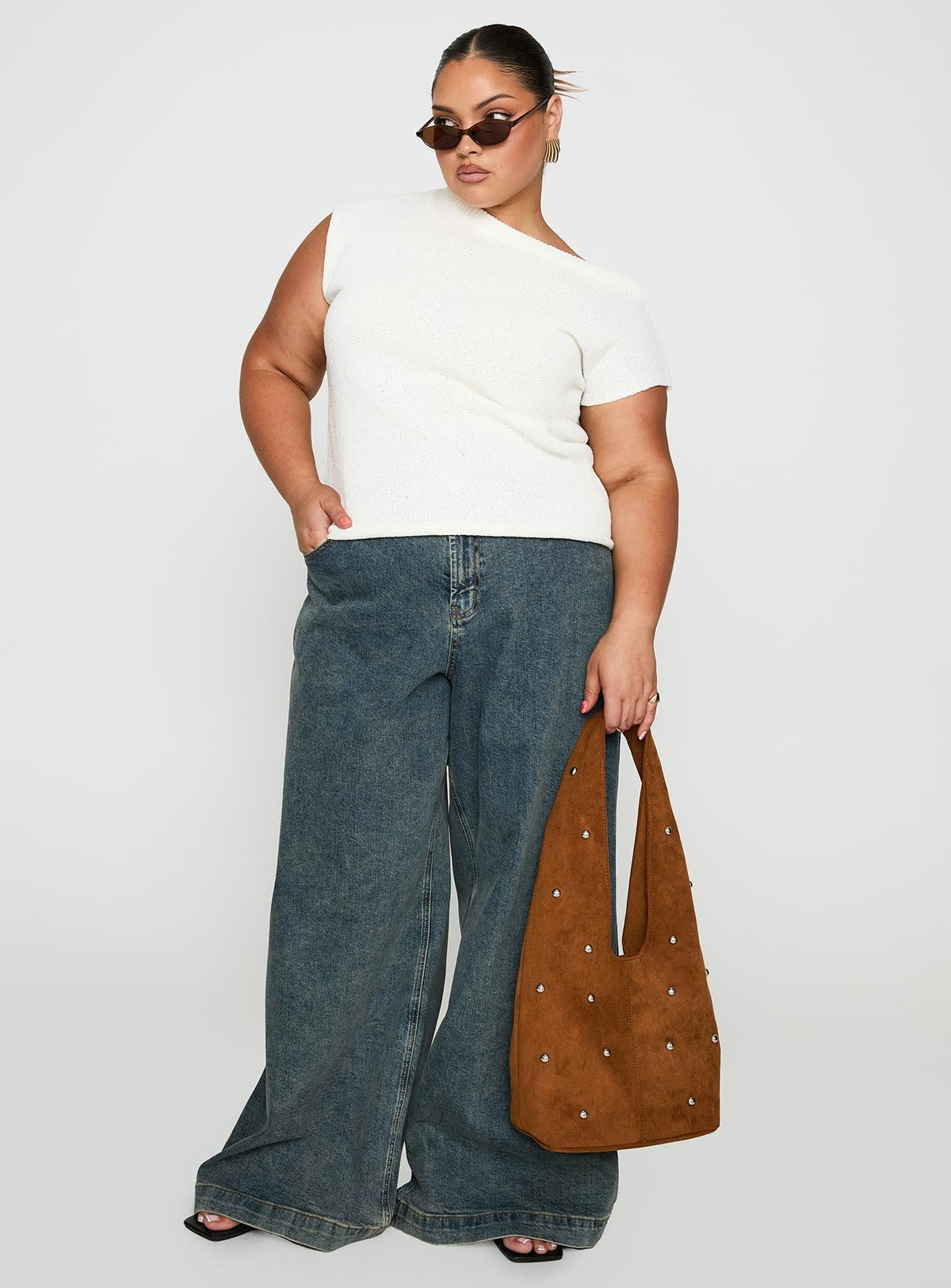 Ashfield Off Shoulder Top White Curve