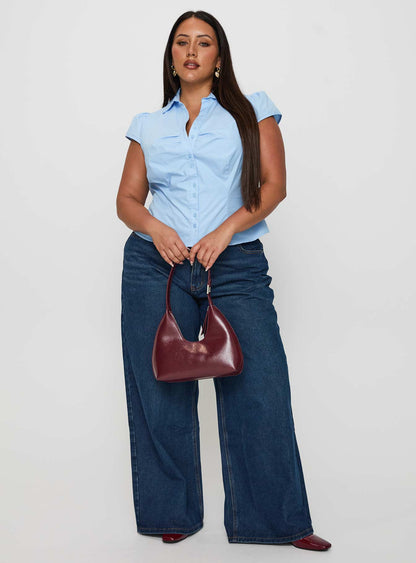 Arianwyn Short Sleeve Shirt Blue Curve