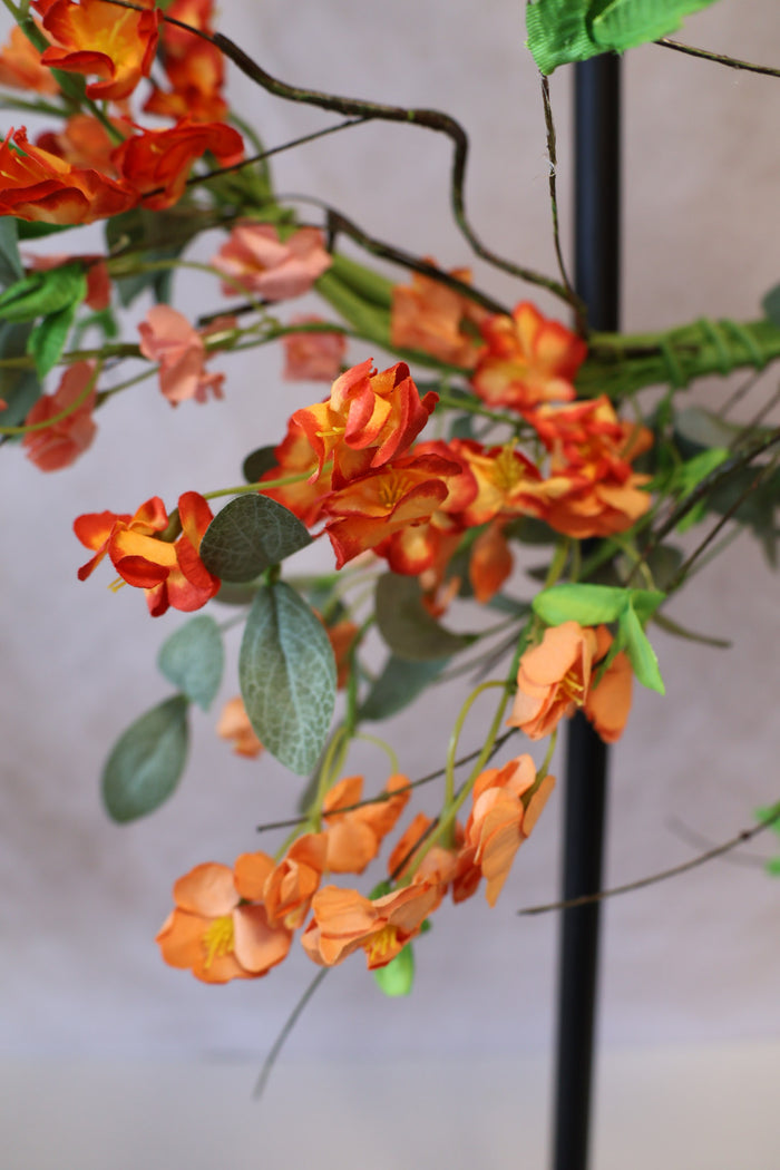 24" Orange Mini Garden Blossom Wreath