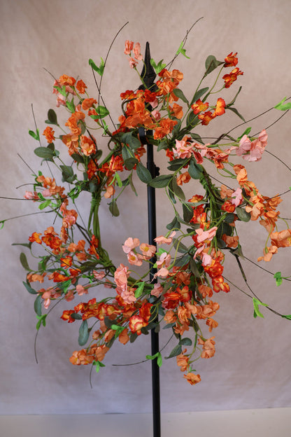 24" Orange Mini Garden Blossom Wreath