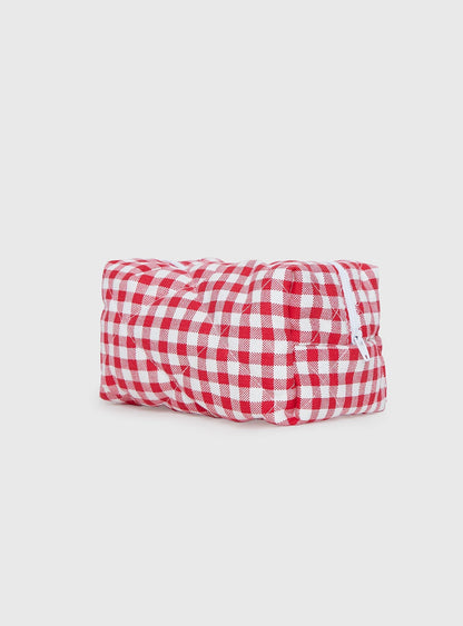 Belize Pouch Red Gingham