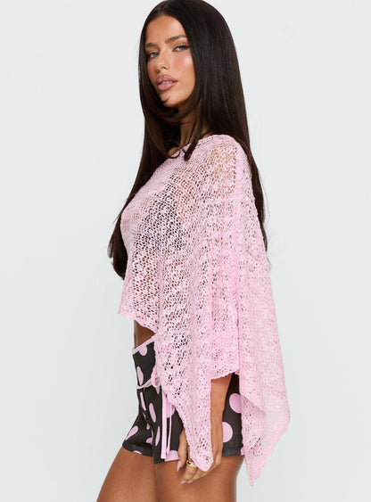 Boni Knit Poncho Soft Pink