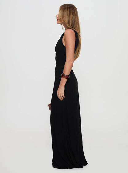 Ace Of Hearts Backless Maxi Dress Black Petite