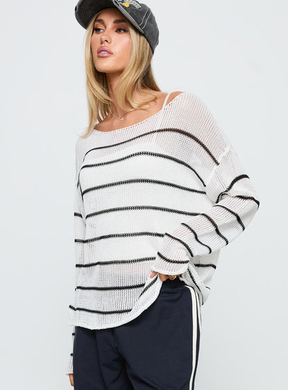 Alperton Knit Sweater Cream Stripe
