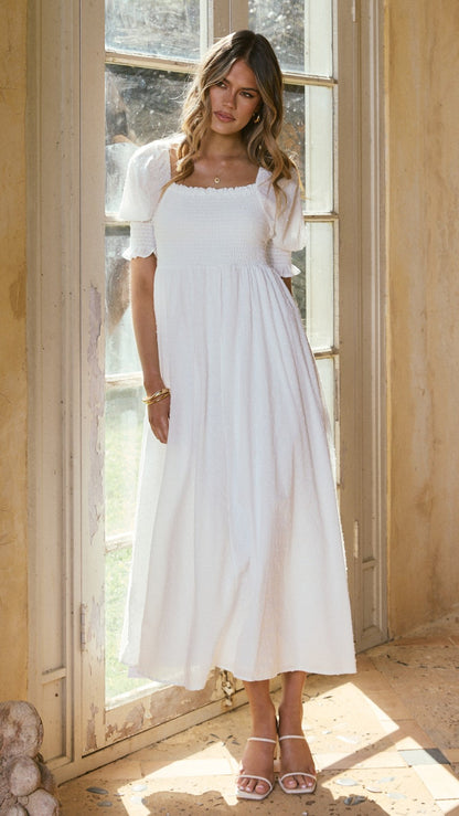Cierra Midi Dress - White