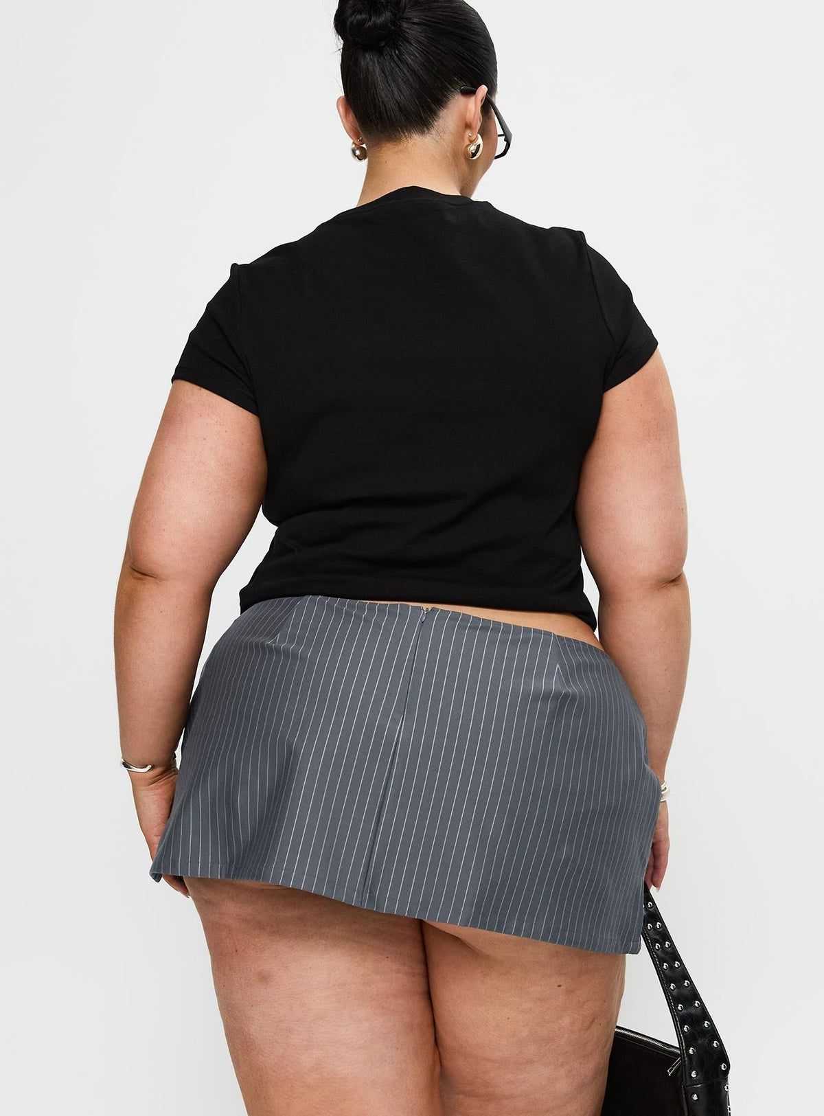Can't Sleep Skort Charcoal Stripe Curve