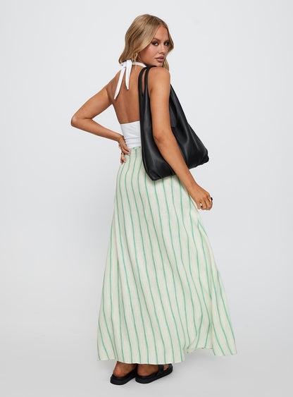 Bess Maxi Skirt Green Stripe