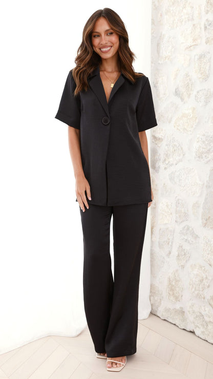 Imogen Button Shirt - Black