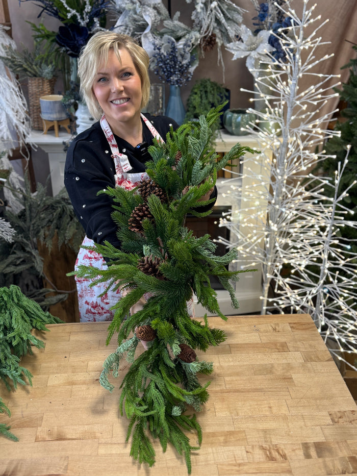 42" Real Touch Norfolk Spruce Swag