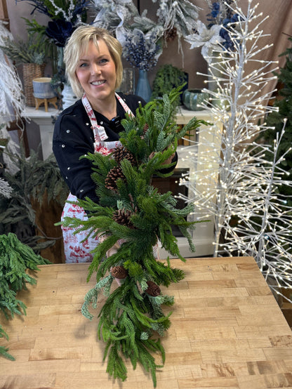 42" Real Touch Norfolk Spruce Swag