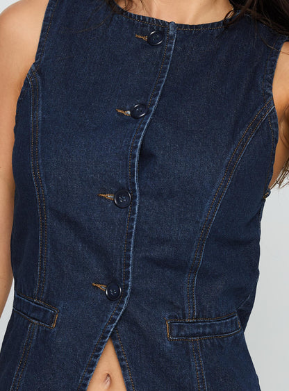 Bless Your Heart Top Blue Denim